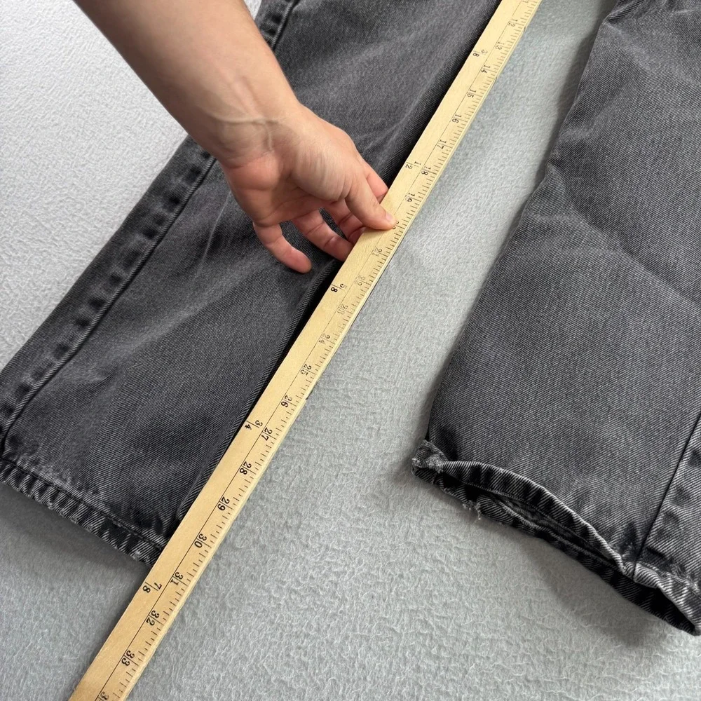 Levis Jeans Mens 33x34 (Fits 31x31) Faded Black 505 Straight Leg Cotton Classic